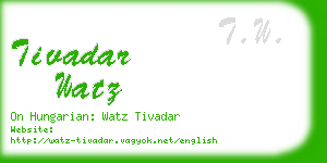 tivadar watz business card